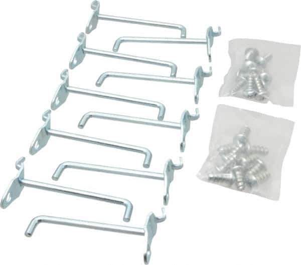 Triton - 3/16" Diam, 2-3/4" Long Single Angled End Pegboard Hook - 3-3/8" Projection, 90° Bend, 1/2" Bend Length, Steel - Exact Tool & Supply