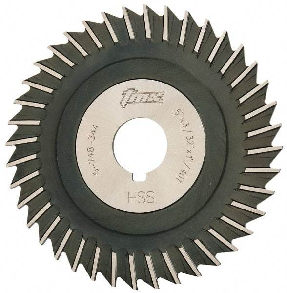 Value Collection - 5" Blade Diam x 3/32" Blade Thickness, 1" Hole, 40 Teeth, High Speed Steel Side Chip Saw - Straight Tooth, Arbor Connection, Uncoated - Exact Tool & Supply
