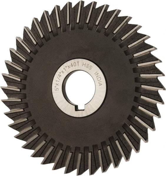Value Collection - 5" Blade Diam x 1/4" Blade Thickness, 1" Hole, 40 Teeth, High Speed Steel Side Chip Saw - Straight Tooth, Arbor Connection, Uncoated - Exact Tool & Supply