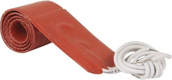Value Collection - 12" Long x 1" Wide, Rectangular, Silicon Rubber, Standard Heat Blanket - 120 Volt, Plain Back, Use with Metal Containers - Exact Tool & Supply