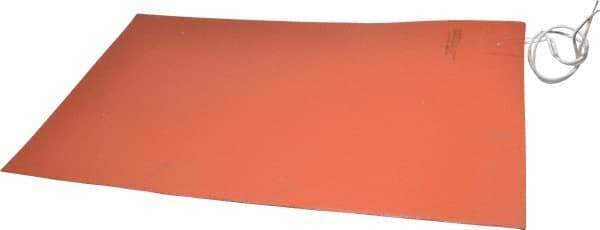 Value Collection - 18" Long x 12" Wide, Rectangular, Silicon Rubber, Standard Heat Blanket - 120 Volt, Adhesive Back, Use with Metal Containers - Exact Tool & Supply