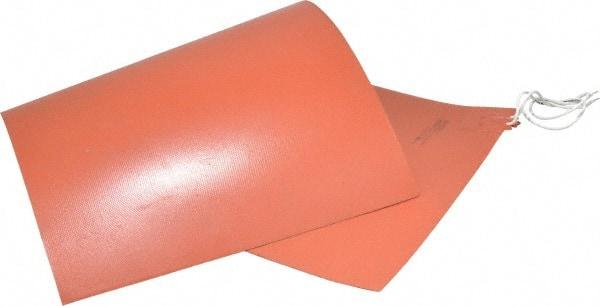 Value Collection - 24" Long x 12" Wide, Rectangular, Silicon Rubber, Standard Heat Blanket - 120 Volt, Plain Back, Use with Metal Containers - Exact Tool & Supply