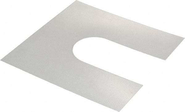 Made in USA - 20 Piece, 6 Inch Long x 6 Inch Wide x 0.005 Inch Thick, Slotted Shim Stock - Stainless Steel, 2 Inch Wide Slot - Exact Tool & Supply