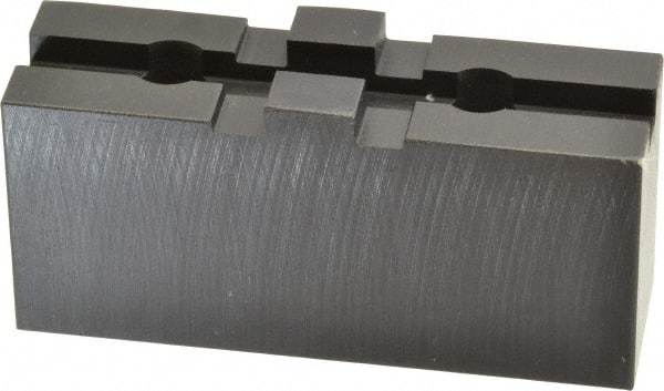 Bison - 8" Chuck Capacity, Tongue & Groove Attachment, Square Soft Lathe Chuck Jaw - 1 Jaw, Steel, 1-3/4" Btw Mount Hole Ctrs, 3-1/2" Long x 1-1/16" Wide x 1.713" High, 5/16" Groove - Exact Tool & Supply