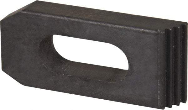 Value Collection - 1/2" Stud, Heat Treated Steel, Plain Strap Clamp - 1.26" Travel, 2-1/2" OAL x 1-1/8" Wide x 1/2" High, Black Oxide Finish, Tapered Nose - Exact Tool & Supply