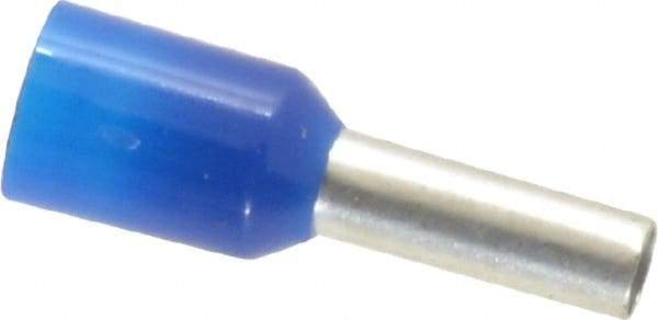 ACI - 14 AWG, Partially Insulated, Crimp Electrical Wire Ferrule - 8mm Long x 2.6mm Diameter Pin, 15mm Overall Length - Exact Tool & Supply