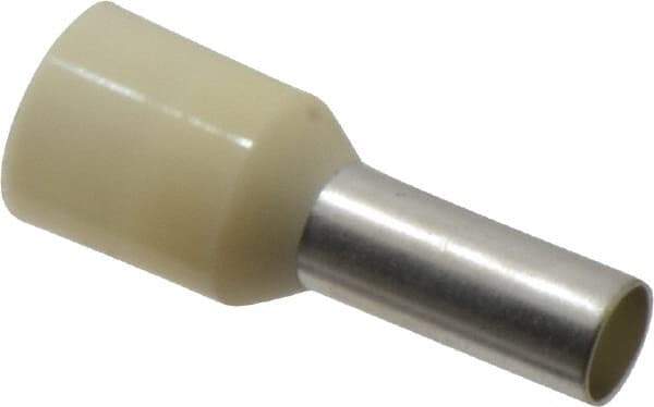 ACI - 8 AWG, Partially Insulated, Crimp Electrical Wire Ferrule - 12mm Long x 4.9mm Diameter Pin, 21-1/2mm Overall Length - Exact Tool & Supply