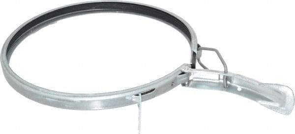 Made in USA - 8" ID Galvanized Duct Clamp with PVC Seal - Exact Tool & Supply