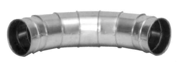 Made in USA - 8" ID Galvanized Duct Fitting - 18-1/4" Long, 24 Gage - Exact Tool & Supply