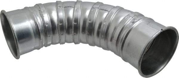 Made in USA - 4" ID Galvanized Duct Fitting - 7.32" Long, 24 Gage - Exact Tool & Supply