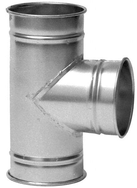 Made in USA - 8" ID Galvanized Duct T-Branch - 16" Long, 22 Gage - Exact Tool & Supply