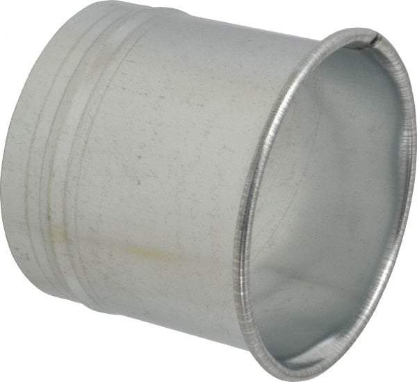 Made in USA - 5" ID Galvanized Duct Hose Adapter - 4" Long, 24 Gage - Exact Tool & Supply