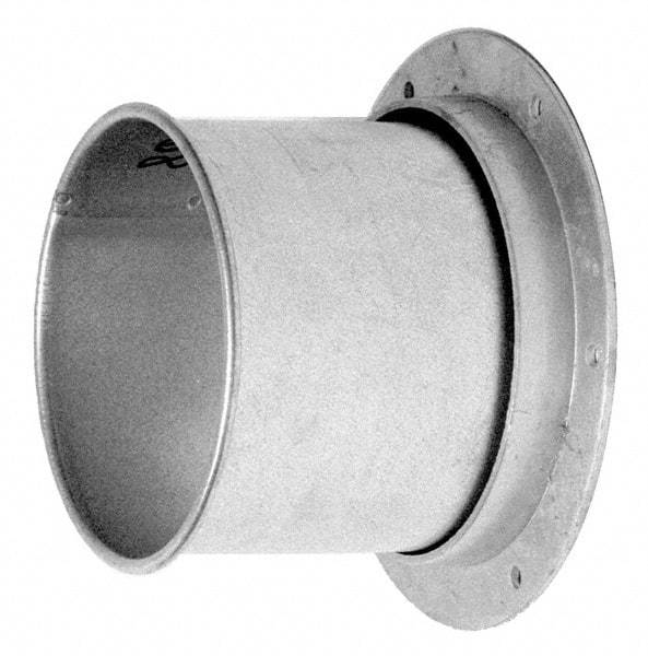 Made in USA - 6" ID Galvanized Duct Flange Adapter - 5" Long, 24 Gage - Exact Tool & Supply