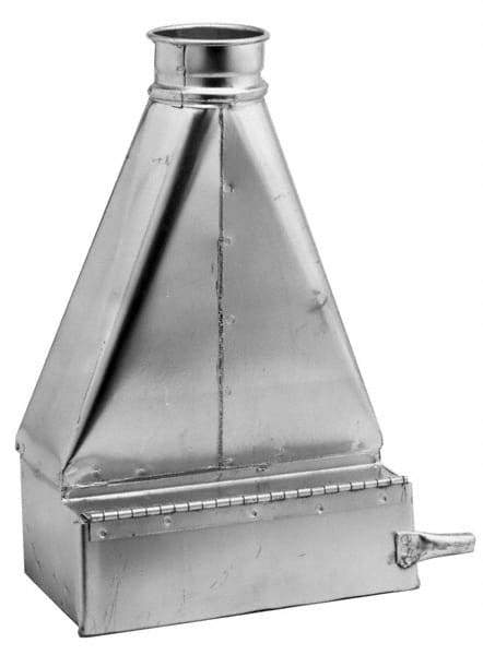 Made in USA - 4" ID Galvanized Duct Floor Sweep - 17" Long, 24 Gage - Exact Tool & Supply