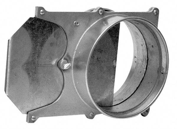 Made in USA - 8" ID Galvanized Duct Blast Gate - 11.12" Long, 24 Gage - Exact Tool & Supply