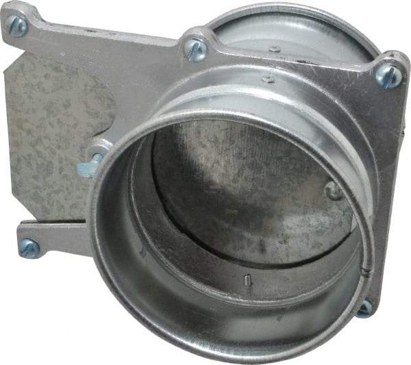 Made in USA - 5" ID Galvanized Duct Blast Gate - 8-1/4" Long, 24 Gage - Exact Tool & Supply