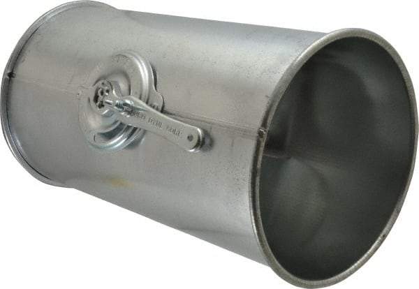 Made in USA - 6" ID Galvanized Duct Butterfly Valve - 8" Long, 24 Gage - Exact Tool & Supply