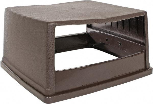 Rubbermaid - Rectangle Lid for Use with 56 Gal Rectangular Trash Cans - Brown, Polyethylene, For Glutton Trash Cans - Exact Tool & Supply