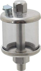 LDI Industries - 1 Outlet, Polymer Bowl, 29.6 mL No Flow Control Oil Reservoir - 1/8 NPTF Outlet, 1-1/2" Diam x 3" High, 60°C Max - Exact Tool & Supply