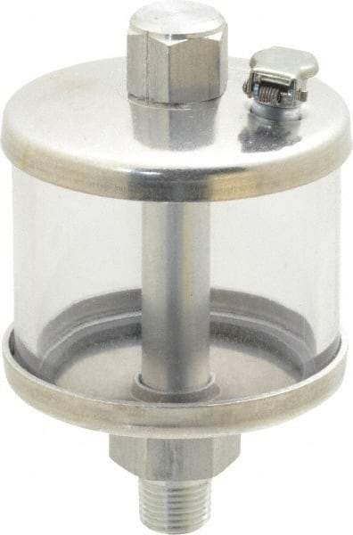 LDI Industries - 1 Outlet, Polymer Bowl, 40.7 mL No Flow Control Oil Reservoir - 1/8 NPTF Outlet, 1-3/4" Diam x 2-15/16" High, 60°C Max - Exact Tool & Supply