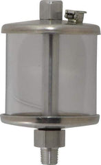 LDI Industries - 1 Outlet, Polymer Bowl, 73.9 mL No Flow Control Oil Reservoir - 1/8 NPTF Outlet, 2" Diam x 3-1/2" High, 60°C Max - Exact Tool & Supply