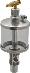 LDI Industries - 1 Outlet, Polymer Bowl, 44.4 mL Manual-Adjustable Oil Reservoir - 1/4 NPTF Outlet, 1-3/4" Diam x 5-3/8" High, 71.11°C Max - Exact Tool & Supply