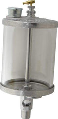LDI Industries - 1 Outlet, Glass Bowl, 0.95 L Manual-Adjustable Oil Reservoir - 1/2 NPTF Outlet, 4-1/4" Diam x 10.12" High, 121.11°C Max - Exact Tool & Supply