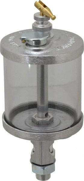 LDI Industries - 1 Outlet, Polymer Bowl, 266.2 mL Manual-Adjustable Oil Reservoir - 5/8-18 UNF Outlet, 3" Diam x 7" High, 71.11°C Max - Exact Tool & Supply