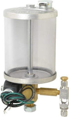 LDI Industries - 1 Outlet, Acrylic Bowl, 0.95 L Electric-Adjustable Oil Reservoir - 4-1/4" Diam x 9-21/64" High, 71.11°C Max - Exact Tool & Supply