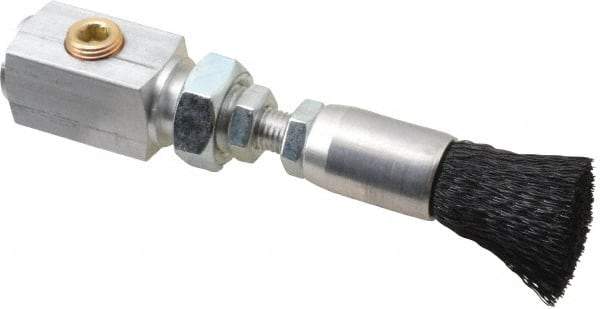 LDI Industries - 5/8" Width/Diam, PTF Thread Oil Reservoir Lubrication Brushes - 1" Bristle Length, 250°F, 3" Length Under Mounting Thread, Straight Shank - Exact Tool & Supply