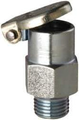 Gits - 5/16-32 Thread, Steel, Zinc Plated, Threaded One Piece, Straight Oil Hole Cover - 13/16" Drive Diam, 1/4" Drive Length, 27/32" Overall Height, 1/4" Thread Length, UNEF Thread - Exact Tool & Supply