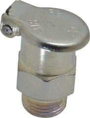 Gits - 1/8-27 Thread, Steel, Zinc Plated, Threaded One Piece, Straight Oil Hole Cover - 29/32" Drive Diam, 9/32" Drive Length, 7/8" Overall Height, 9/32" Thread Length, NPT Thread - Exact Tool & Supply