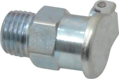 Gits - 1/4-18 Thread, Steel, Zinc Plated, Threaded One Piece, Straight Oil Hole Cover - 1-7/32" Drive Diam, 13/32" Drive Length, 1-5/32" Overall Height, 13/32" Thread Length, NPT Thread - Exact Tool & Supply