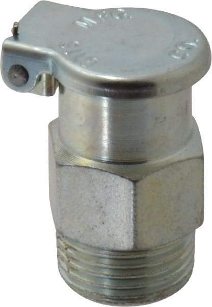 Gits - 3/8-18 Thread, Steel, Zinc Plated, Threaded One Piece, Straight Oil Hole Cover - 1-7/32" Drive Diam, 3/8" Drive Length, 1-9/32" Overall Height, 3/8" Thread Length, NPT Thread - Exact Tool & Supply