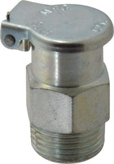 Gits - 3/8-18 Thread, Steel, Zinc Plated, Threaded One Piece, Straight Oil Hole Cover - 1-7/32" Drive Diam, 3/8" Drive Length, 1-9/32" Overall Height, 3/8" Thread Length, NPT Thread - Exact Tool & Supply