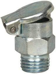Gits - 1/4-18 Thread, Steel, Zinc Plated, Threaded One Piece, Low-Clearance Straight Oil Hole Cover - 1-7/32" Drive Diam, 3/8" Drive Length, 31/32" Overall Height, 3/8" Thread Length, NPT Thread - Exact Tool & Supply