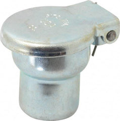 Gits - Steel, Zinc Plated, Shoulder Drive One Piece, Straight Oil Hole Cover - 0.753-0.755" Drive Diam, 3/4" Drive-In Hole Diam, 9/16" Drive Length, 1-3/16" Overall Height - Exact Tool & Supply
