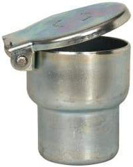 Gits - Steel, Zinc Plated, Shoulder Drive One Piece, Straight Oil Hole Cover - 1.253-1.255" Drive Diam, 1-1/4" Drive-In Hole Diam, 13/16" Drive Length, 1-11/16" Overall Height - Exact Tool & Supply