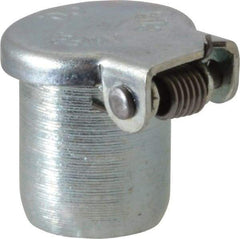 Gits - Steel, Zinc Plated, Plain Drive One Piece, Straight Oil Hole Cover - 0.378-0.380" Drive Diam, 3/8" Drive-In Hole Diam, 1/4" Drive Length, 1/2" Overall Height - Exact Tool & Supply