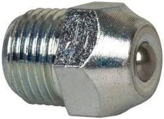 Gits - 1/8-27 Thread, Brass, Zinc Plated, Threaded One Piece, Ball Valve Oil Hole Cover - 17/32" Drive Diam, 9/16" Overall Height, 1/4" Thread Length, NPT Thread - Exact Tool & Supply