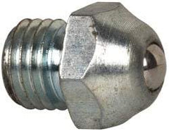 Gits - 1/4-32 Thread, Brass, Zinc Plated, Threaded One Piece, Ball Valve Oil Hole Cover - 3/8" Drive Diam, 7/16" Overall Height, 7/32" Thread Length, UNEF Thread - Exact Tool & Supply