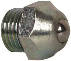 Gits - 5/16-32 Thread, Brass, Zinc Plated, Threaded One Piece, Ball Valve Oil Hole Cover - 15/32" Drive Diam, 15/32" Overall Height, 3/16" Thread Length, UNEF Thread - Exact Tool & Supply
