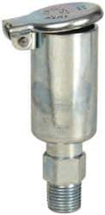 Gits - 5/32 Ounce Capacity, 1/8-27 Thread, Steel, Zinc Plated, Straight with Hex Body, Oil Cup - 2-5/32" High, 11/32" Thread Length, Wick Feed - Exact Tool & Supply