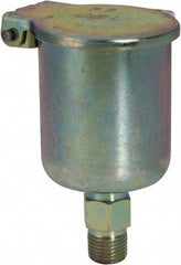 Gits - 3/8 Ounce Capacity, 1/8-18 Thread, Steel, Zinc Plated, Straight with Hex Body, Oil Cup - 2-13/32" High, 3/8" Thread Length, Wick Feed - Exact Tool & Supply