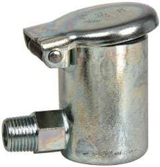 Gits - 3/16 Ounce Capacity, 1/8-27 Thread, Steel, Zinc Plated, Elbow with Hex Body, Oil Cup - 1-7/16" High, 3/8" Thread Length, Wick Feed - Exact Tool & Supply