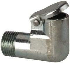 Gits - 1/8-27 Thread, Die Cast Zinc, Zinc Plated, Threaded One Piece, Elbow Oil Hole Cover - 1/4" Drive Diam, 25/32" Overall Height, 1/4" Thread Length, NPT Thread - Exact Tool & Supply