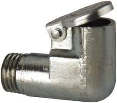 Gits - 3/8-24 Thread, Die Cast Zinc, Zinc Plated, Threaded One Piece, Elbow Oil Hole Cover - 1/4" Drive Diam, 1-3/32" Drive Length, 25/32" Overall Height, 1/4" Thread Length, UNF Thread - Exact Tool & Supply