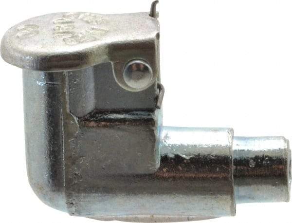 Gits - Die Cast Zinc, Zinc Plated, Plain Drive One Piece, Elbow Oil Hole Cover - 0.190-0.192" Drive Diam, 3/16" Drive-In Hole Diam, 5/32" Drive Length, 3/4" Overall Height - Exact Tool & Supply