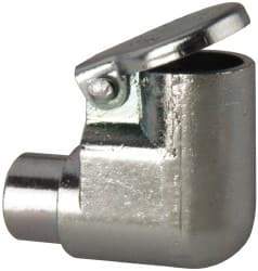 Gits - Die Cast Zinc, Zinc Plated, Plain Drive One Piece, Elbow Oil Hole Cover - 0.315-0.317" Drive Diam, 5/16" Drive-In Hole Diam, 1/4" Drive Length, 25/32" Overall Height - Exact Tool & Supply