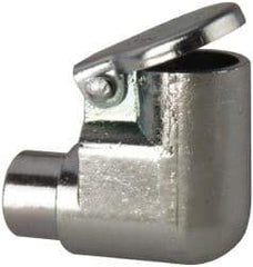 Gits - Die Cast Zinc, Zinc Plated, Plain Drive One Piece, Elbow Oil Hole Cover - 0.315-0.317" Drive Diam, 5/16" Drive-In Hole Diam, 1/4" Drive Length, 25/32" Overall Height - Exact Tool & Supply